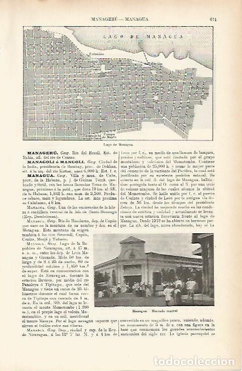 Otros art&iacute;culos de coleccionismo en papel: LAMINA ESPASA 3944: Lago de Managua Cuba - Varios Autores