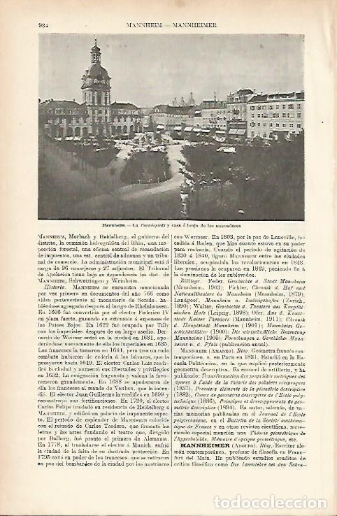 Otros art&iacute;culos de coleccionismo en papel: LAMINA ESPASA 3979: Paradeplatz en Mannheim Alemania - Varios Autores