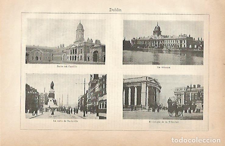 Otros art&iacute;culos de coleccionismo en papel: LAMINA ESPASA 3157: Vistas de Dublin Irlanda - Varios Autores