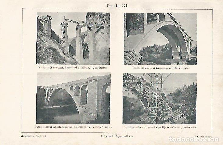 Otros art&iacute;culos de coleccionismo en papel: LAMINA ESPASA 3706: Diferentes puentes de Europa - Varios Autores