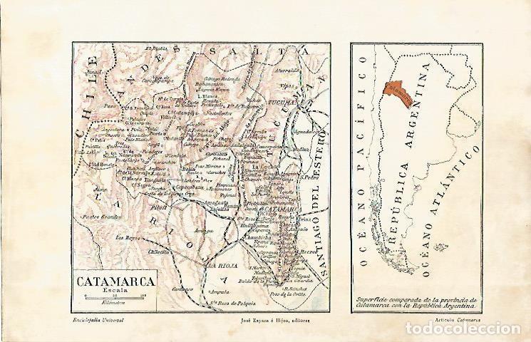 Otros art&iacute;culos de coleccionismo en papel: LAMINA ESPASA 3012: Mapa de Catamarca Argentina - Varios Autores