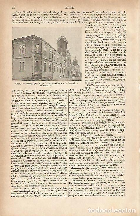 Otros art&iacute;culos de coleccionismo en papel: LAMINA ESPASA 4135: Vitoria. Fachada del colegio del Sagrado Corazon - Varios Autores