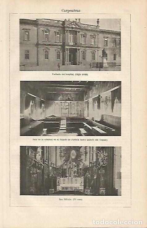 Otros art&iacute;culos de coleccionismo en papel: LAMINA ESPASA 4362: Vistass de Carpentras Francia - Varios Autores