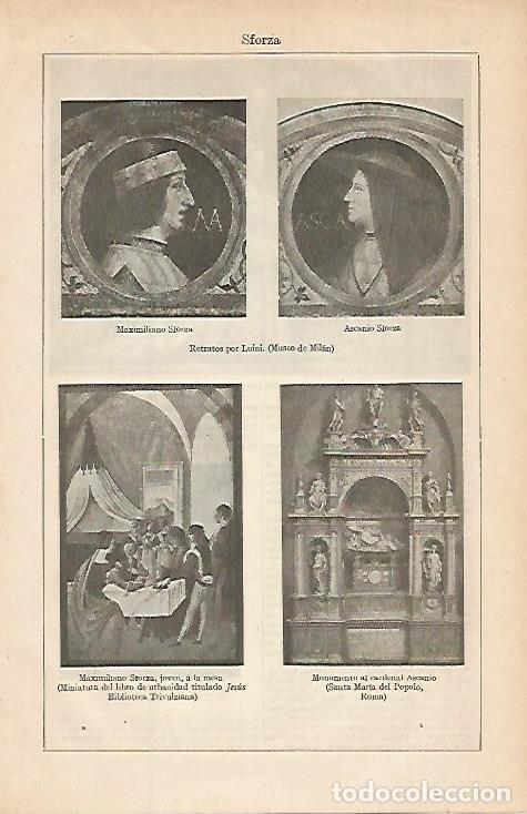Otros art&iacute;culos de coleccionismo en papel: LAMINA ESPASA 559: Retratos de los Sforza - Varios autores