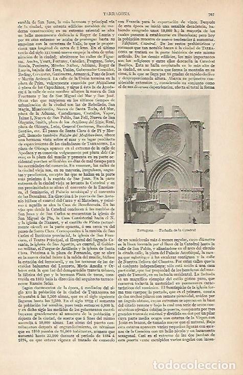 Otros art&iacute;culos de coleccionismo en papel: LAMINA ESPASA 5740: Catedral de Tarragona - Varios Autores