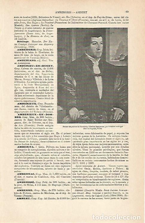 Otros art&iacute;culos de coleccionismo en papel: LAMINA ESPASA 5492: Retrato del patricio de Nuremberg por Bangartner - Varios Autores