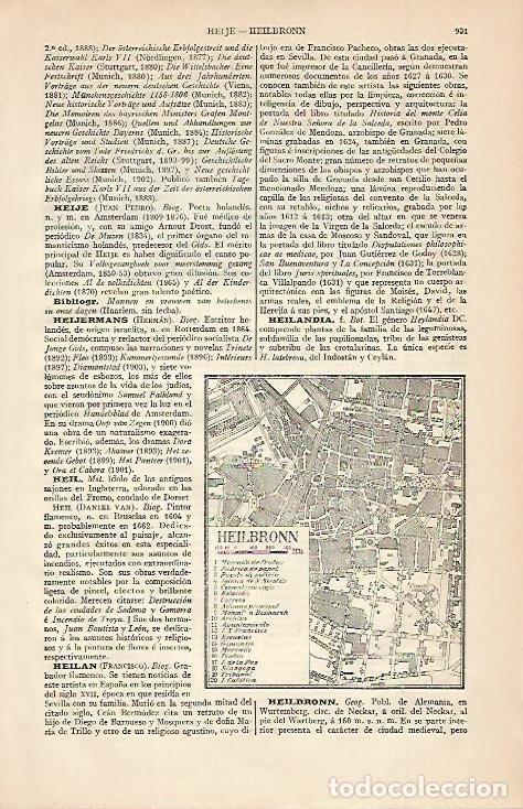 Otros art&iacute;culos de coleccionismo en papel: LAMINA ESPASA 515: Plano de Heilbronn Alemania - Varios autores