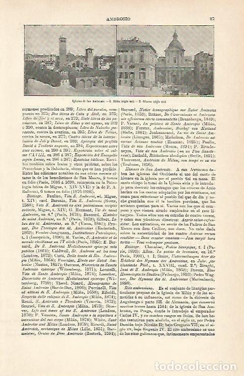 Otros art&iacute;culos de coleccionismo en papel: LAMINA ESPASA 5497: Iglesias de San Ambrosio en Milan y Genova - Varios Autores
