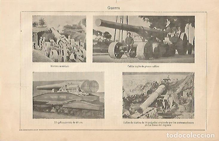 Otros art&iacute;culos de coleccionismo en papel: LAMINA ESPASA 504: Ca&ntilde;ones de la Primera Guerra Mundial - Varios autores