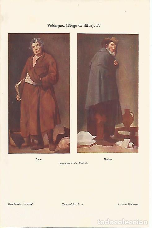 Otros art&iacute;culos de coleccionismo en papel: LAMINA ESPASA 5968: Esopo y Menipo por Velazquez - Varios Autores