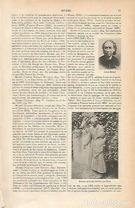 Otros art&iacute;culos de coleccionismo en papel: LAMINA ESPASA 5121: Estatua de Luisa Michel por Dere - Varios Autores