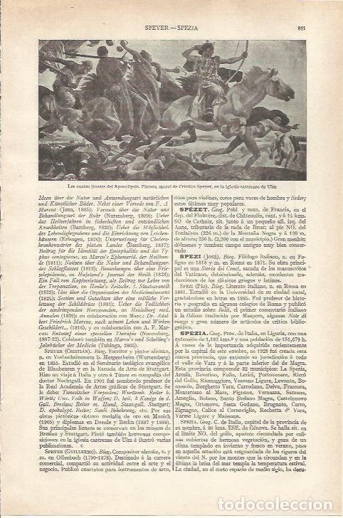 Otros art&iacute;culos de coleccionismo en papel: LAMINA ESPASA 34248: Los cuatro jinetes del Apocalipsis, por Speyer - Varios