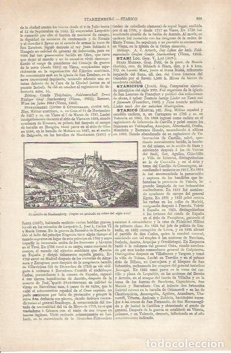 Otros art&iacute;culos de coleccionismo en papel: LAMINA ESPASA 34273: Castillo de Starhemberg, grabado del siflo XVII - Varios