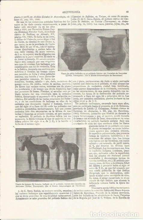 Otros art&iacute;culos de coleccionismo en papel: LAMINA ESPASA 34354: Vaso de plata del Castellet de Banyoles, Tivissa Tarragona - Varios