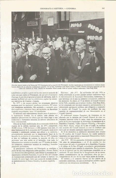 Otros art&iacute;culos de coleccionismo en papel: LAMINA ESPASA 34012: Los dos Coprincipes de Andorra - Varios