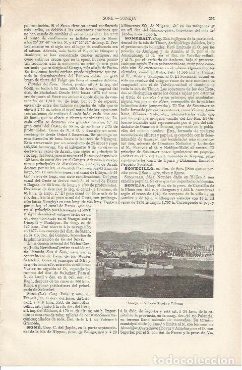 Otros art&iacute;culos de coleccionismo en papel: LAMINA ESPASA 34173: Villa de Soneja y Calvano, Castellon - Varios