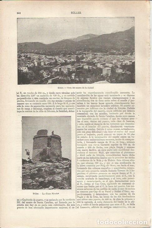 Otros art&iacute;culos de coleccionismo en papel: LAMINA ESPASA 34143: Vista de Soller - Varios