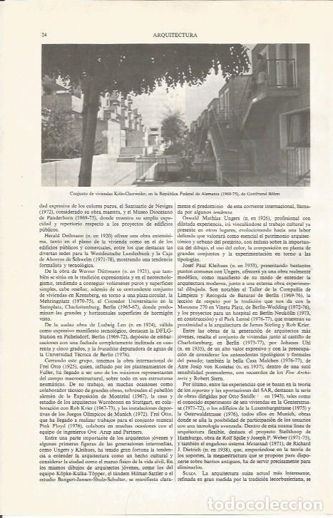 Otros art&iacute;culos de coleccionismo en papel: LAMINA ESPASA 33979: Viviendas Kohl Chorweller de Alemania - Varios