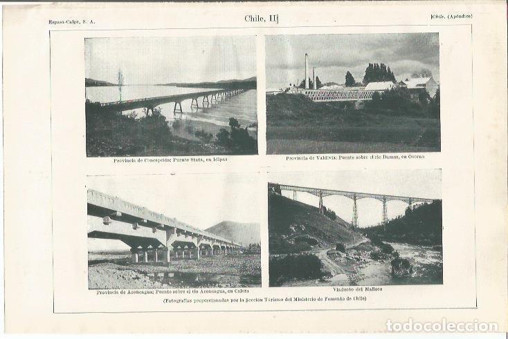 Otros art&iacute;culos de coleccionismo en papel: LAMINA ESPASA 34982: Puentes en Chile - Varios