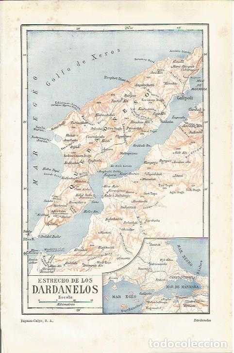 Otros art&iacute;culos de coleccionismo en papel: LAMINA ESPASA 34856: Mapa de los Estrechos de los Dardanelos - Varios