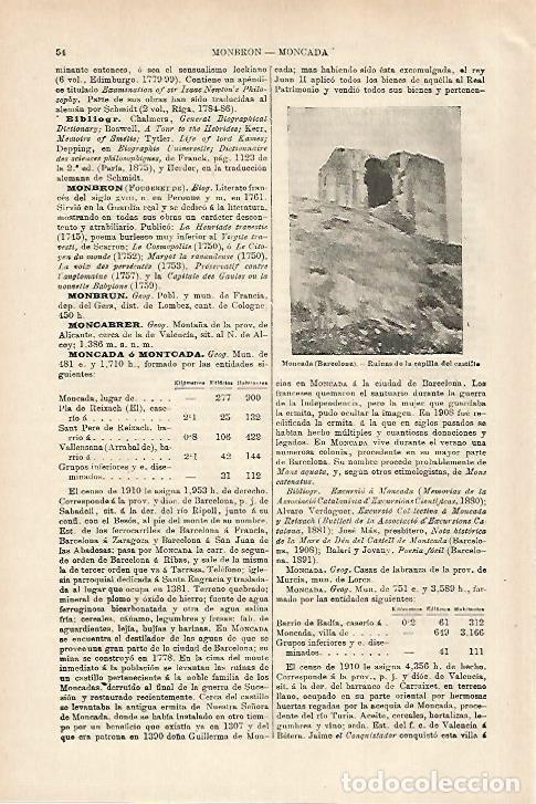 Otros art&iacute;culos de coleccionismo en papel: LAMINA ESPASA 27891: Castillo de Montcada Barcelona - Varios