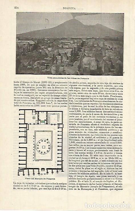 Otros art&iacute;culos de coleccionismo en papel: LAMINA ESPASA 15201: Vista panoramica de Pompeya - Varios