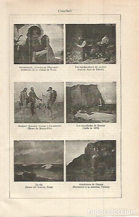 Otros art&iacute;culos de coleccionismo en papel: LAMINA ESPASA 15128: Obras de Courbet - Varios