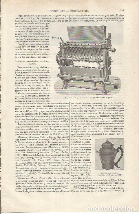Otros art&iacute;culos de coleccionismo en papel: LAMINA ESPASA 34799: Maquina de extraccion para chocolate - Varios