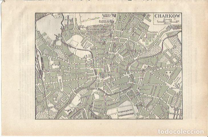 Otros art&iacute;culos de coleccionismo en papel: LAMINA ESPASA 34661: Plano de Charkow, Rusia - Varios