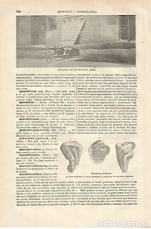 Otros art&iacute;culos de coleccionismo en papel: LAMINA ESPASA 27926: Monoplano de Luis Mouillard de 1896 - Varios