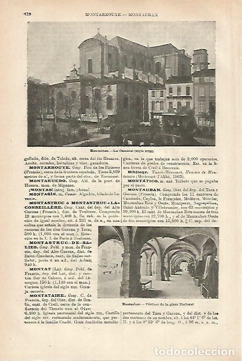 Otros art&iacute;culos de coleccionismo en papel: LAMINA ESPASA 27963: Catedral de Montauban Francia - Varios
