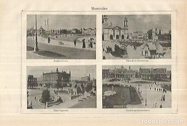 Otros art&iacute;culos de coleccionismo en papel: LAMINA ESPASA 28017: Plazas de Montevideo Uruguay - Varios