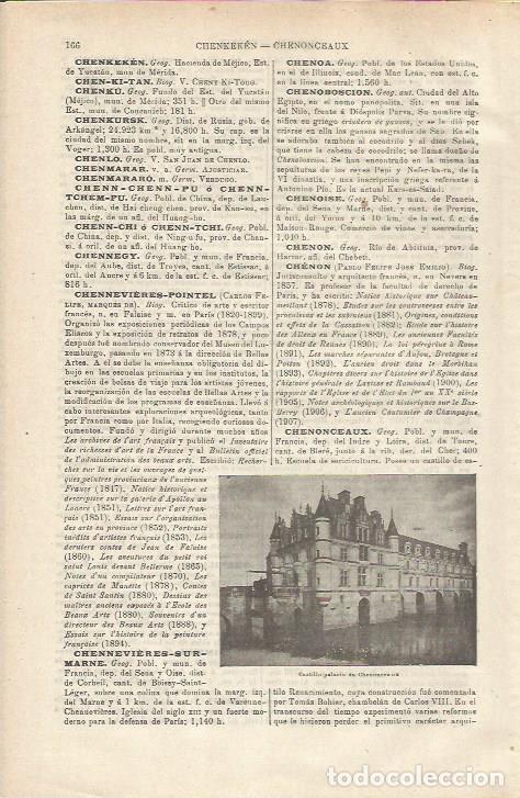 Otros art&iacute;culos de coleccionismo en papel: LAMINA ESPASA 34700: Castillo de Chenonceaux, Francia - Varios