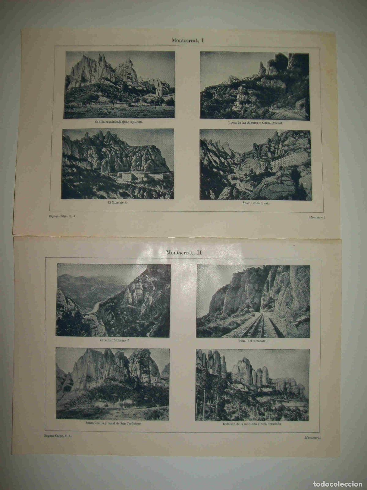 Otros art&iacute;culos de coleccionismo en papel: LAMINA ESPASA 28063: Vistas de Montserrat Barcelona - Varios