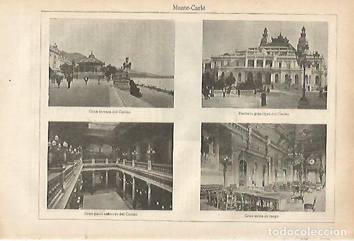 Otros art&iacute;culos de coleccionismo en papel: LAMINA ESPASA 27988: Vistas de Montecarlo - Varios