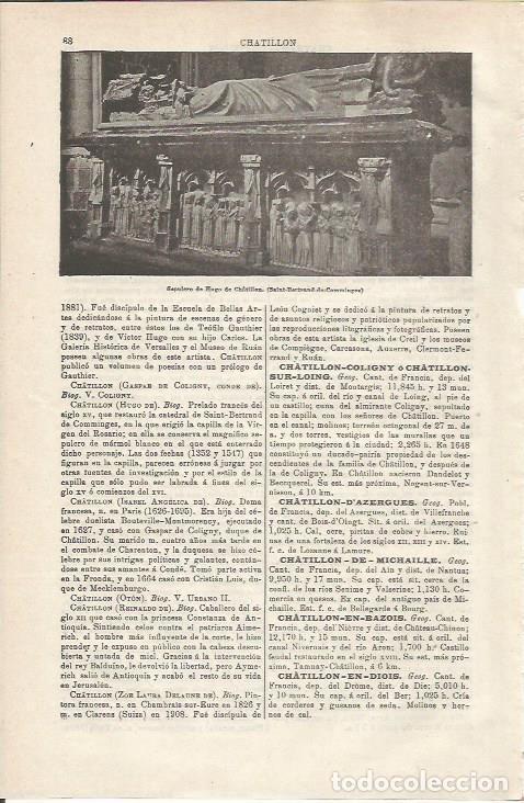 Otros art&iacute;culos de coleccionismo en papel: LAMINA ESPASA 34682: Sepulcro de Hugo de Chatillon - Varios