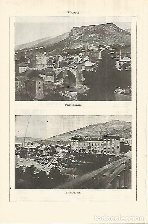 Otros art&iacute;culos de coleccionismo en papel: LAMINA ESPASA 28159: Puente y Hotel Narenta de Mostar - Varios