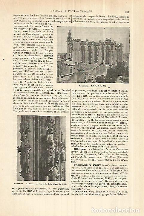 Otros art&iacute;culos de coleccionismo en papel: LAMINA ESPASA 28317: Iglesia de Carcasona Francia - Varios
