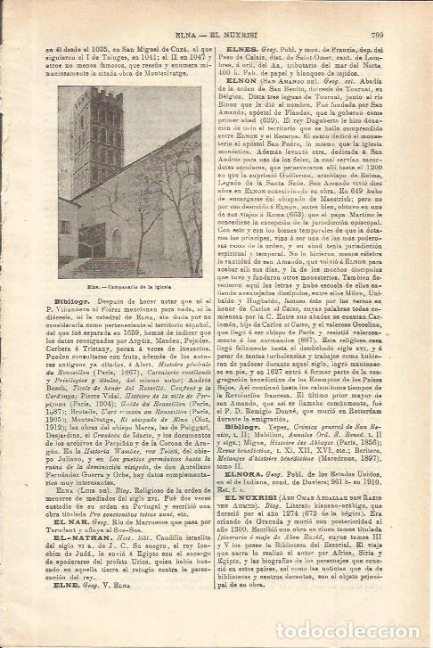 Otros art&iacute;culos de coleccionismo en papel: LAMINA ESPASA 35609: Campanario de Eina, Francia - Varios