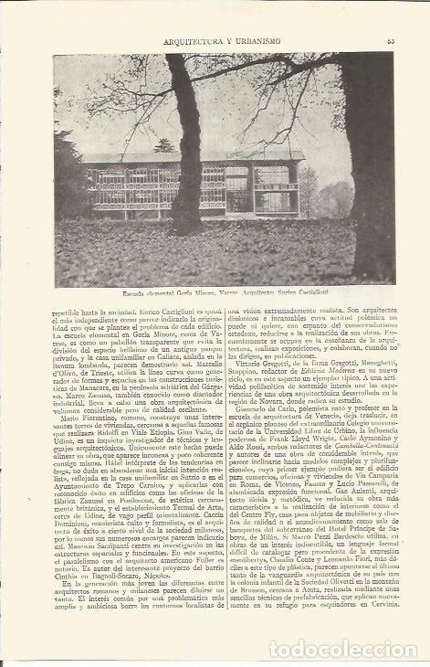Otros art&iacute;culos de coleccionismo en papel: LAMINA ESPASA 35717: Escuela Elemental Gorla Minore en Varese, Italia - Varios