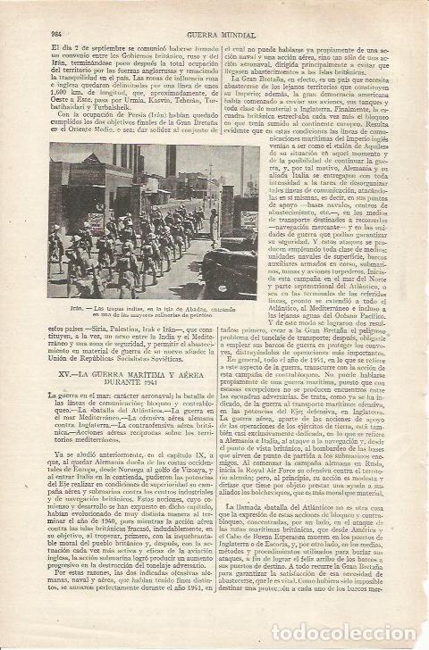Otros art&iacute;culos de coleccionismo en papel: LAMINA ESPASA 35332: Tropas indias en la isla de Abadam, Iran - Varios