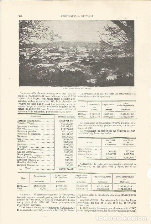 Otros art&iacute;culos de coleccionismo en papel: LAMINA ESPASA 35297: Vista de Caracas, Venezuela - Varios