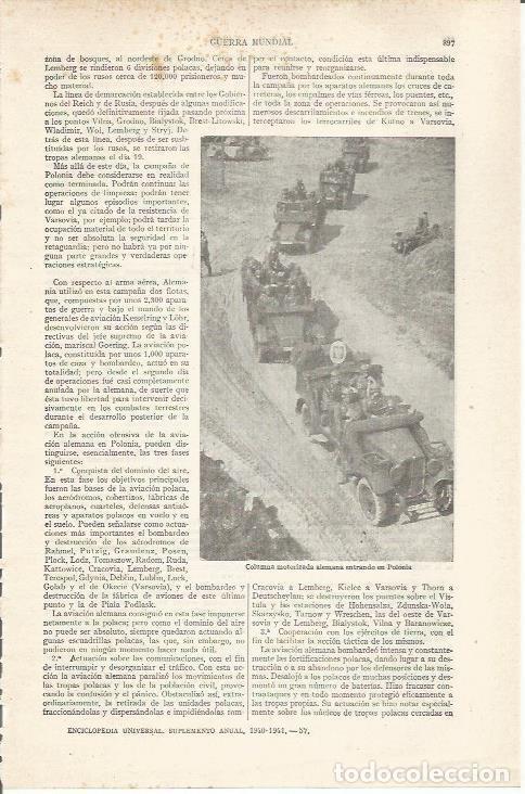 Otros art&iacute;culos de coleccionismo en papel: LAMINA ESPASA 35304: Columna de Alemania entrando en Polonia - Varios