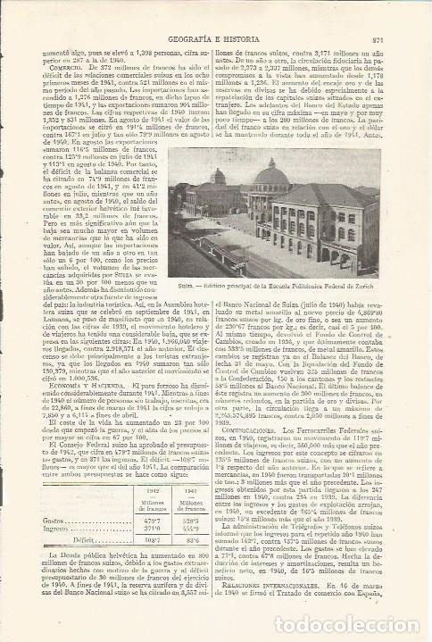 Otros art&iacute;culos de coleccionismo en papel: LAMINA ESPASA 35294: Escuela Politecnica Federal de Zurich - Varios
