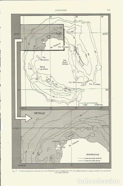 Otros art&iacute;culos de coleccionismo en papel: LAMINA ESPASA 35419: Cambios en la isla Decepcion por la erupcion de 1970 - Varios