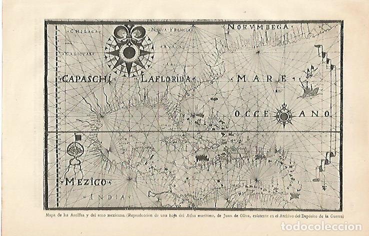Otros art&iacute;culos de coleccionismo en papel: LAMINA ESPASA 10335: Mapa de las Antillas y del seno mexicano - Varios