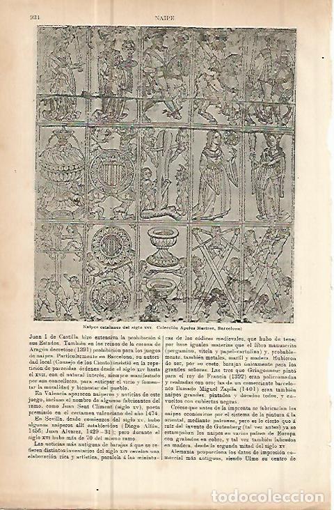 Otros art&iacute;culos de coleccionismo en papel: LAMINA ESPASA 10683: Naipes catalanes del siglo XVI - Varios