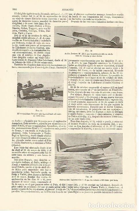 Otros art&iacute;culos de coleccionismo en papel: LAMINA ESPASA 10917: Avion Junkers W-33L sesquiplano Breguet e hidroavion Supermarine S-6 - Varios