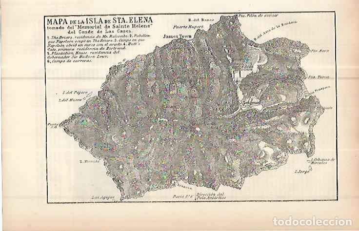 Otros art&iacute;culos de coleccionismo en papel: LAMINA ESPASA 10711: Mapa de la isla de Santa Elena - Varios