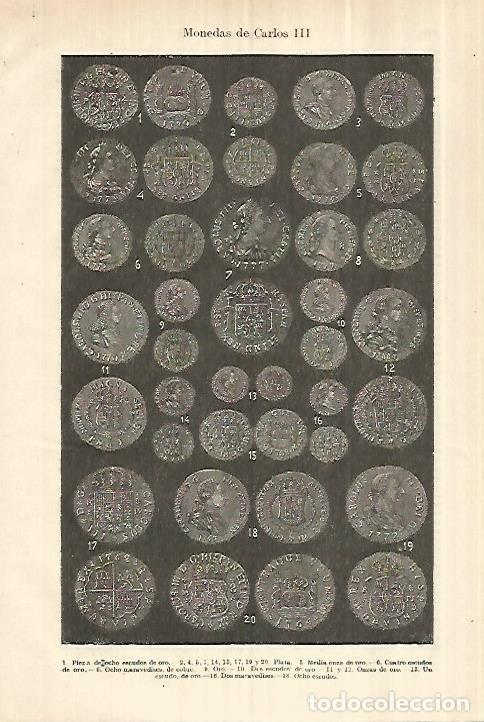 Otros art&iacute;culos de coleccionismo en papel: LAMINA ESPASA 28356: Monedas de Carlos III - Varios
